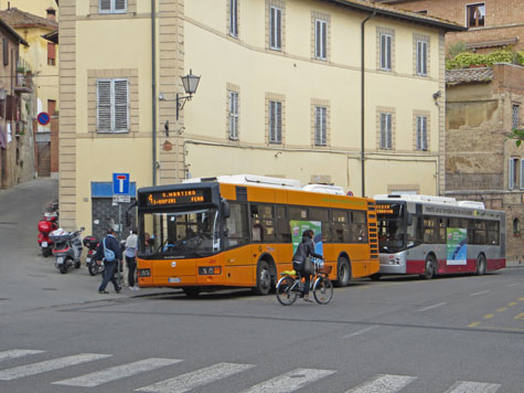 City buses in Siena Italy